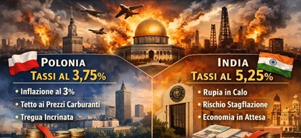 Tassi in India e Polonia